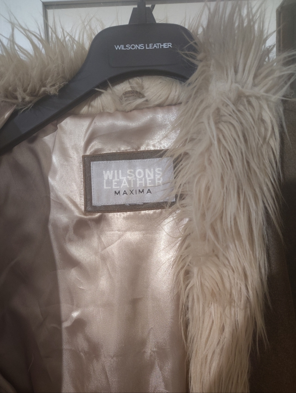 Wilson's Leather Penny Lane Fur Lined Coat w/ Satin Lining M/L Vintage - Picture 2 of 4